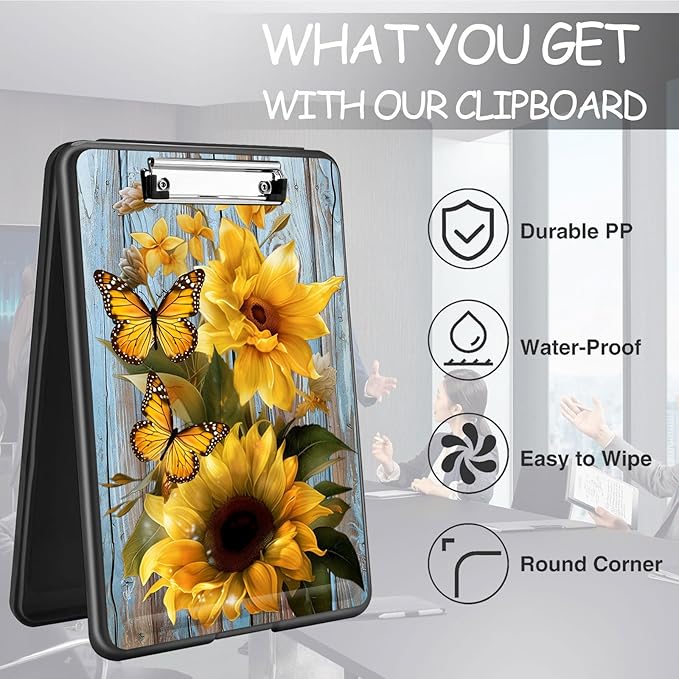Clipboard with Storage, High Capacity Plastic Storage Clipboard with Low - Image 6