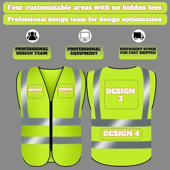 BeautyWill Custom Safety Vest Customized Logo Class 2 High Visibility - Image 5