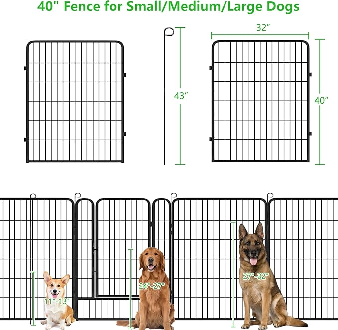 Decorative Metal Garden Fence Add-on Fence Panels, 40in x 5.3Ft No Dig Fence 2 - Image 5