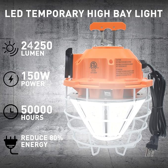 NS 150W High Bay Outdoor Temporary LED Work Light 24250Lm 5000K Daylight White - Image 5