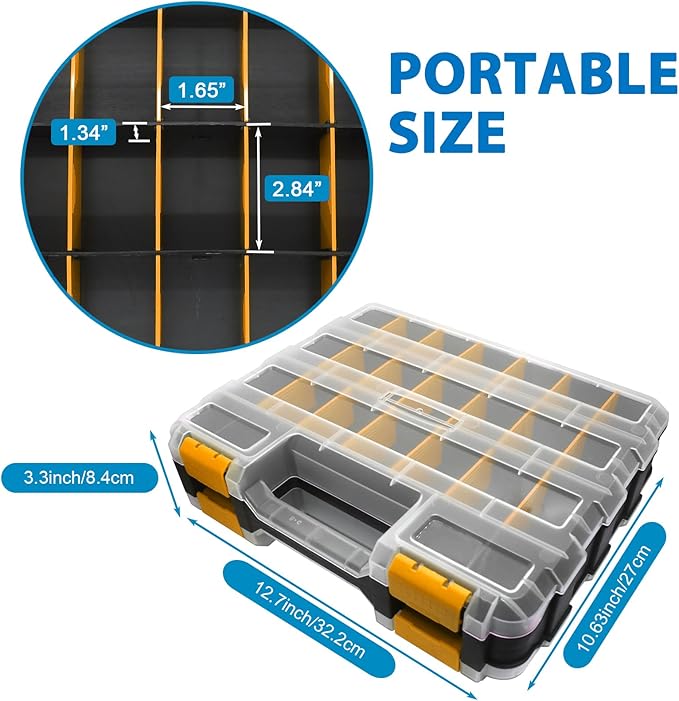 Double Side Tool Box Organizer, Hardware Storage Box, Portable Small Parts - Image 2