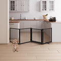 4 Panels Full Metal Freestanding Dog Gates by Unknown