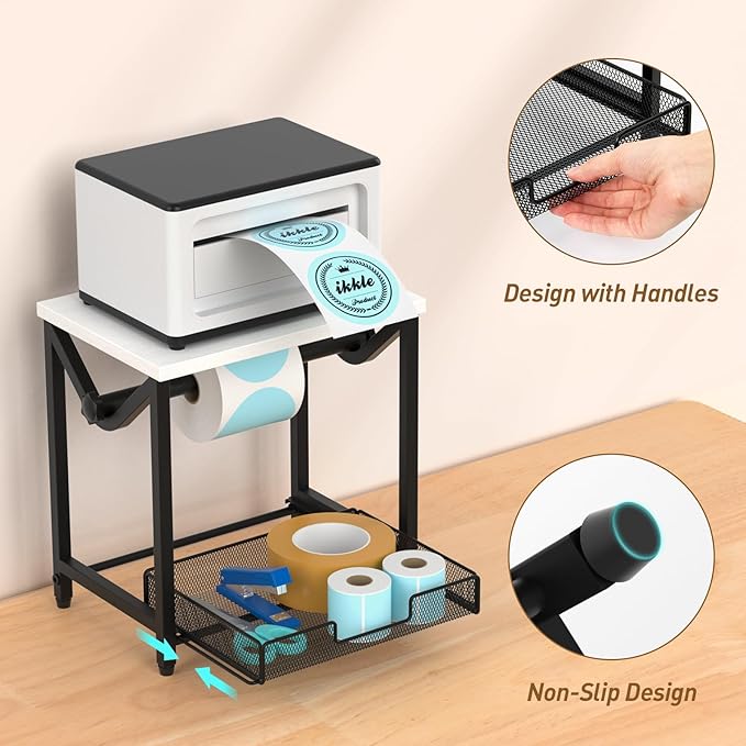 ikkle Label Holder for Rolls and Fanfold Labels, Wooden Thermal Label Holder - Image 4