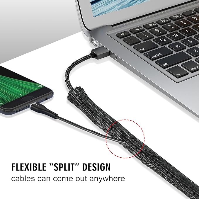 25ft - 3/4 inch Cord Protector Cable Sleeve Split Wire Loom Tubing - Image 3