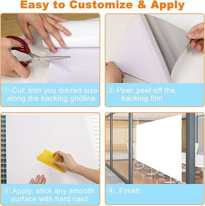 Nortix White Board Wallpaper, 3 ft x 4 ft Super Sticky Whiteboard Sticker Wall - Image 5