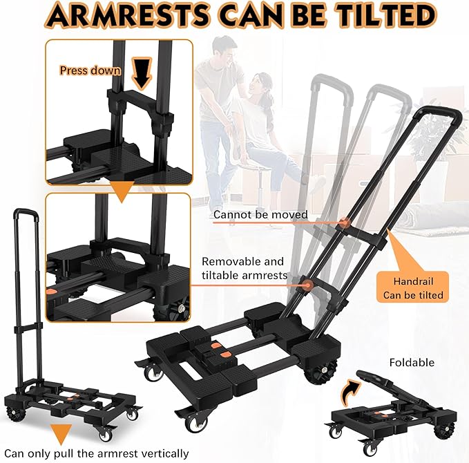 Heavy-Duty 500LB Capacity Hand Truck - Image 3