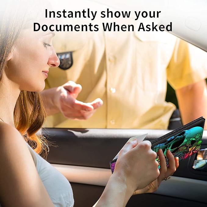 Car Registration and Insurance Holder, Leather Car Glove Box Organizer - Image 6