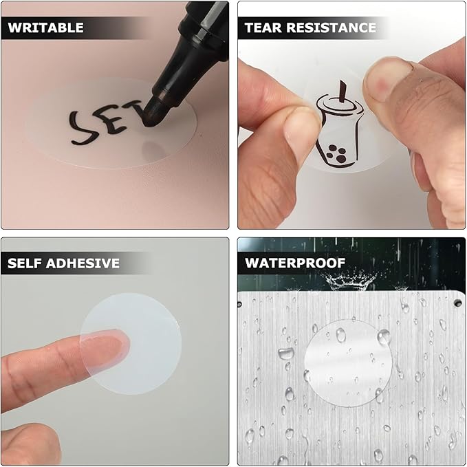 Clear Thermal Labels Vinyl 1.5 Inch Self-Adhesive Round Stickers Circle Roll - Image 6