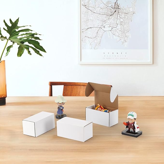 RLAVBL 50 Pack 4.6x2.2x2.2 Inches Small Shipping Boxes White Corrugated - Image 4