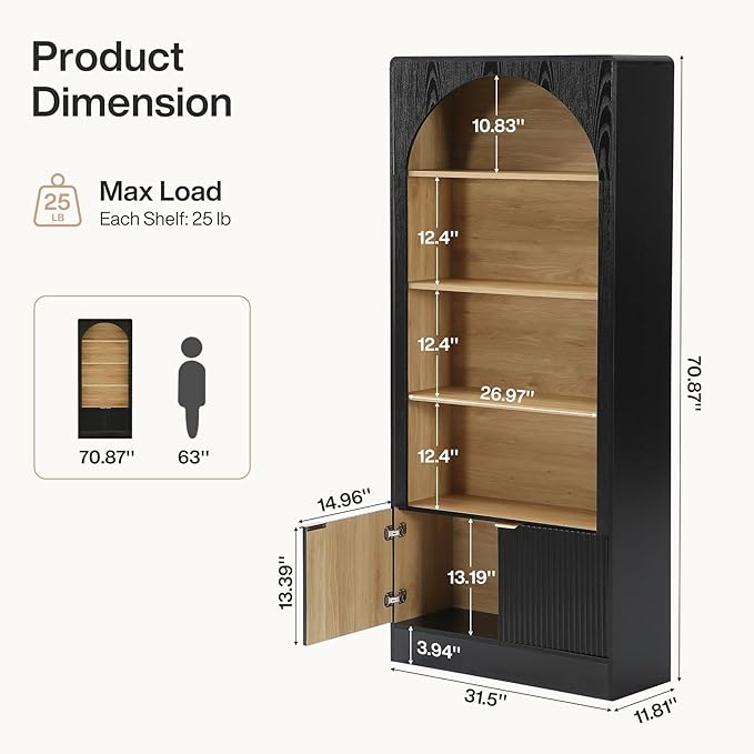 Tribesigns 71" Tall Office Storage Cabinet - Image 2