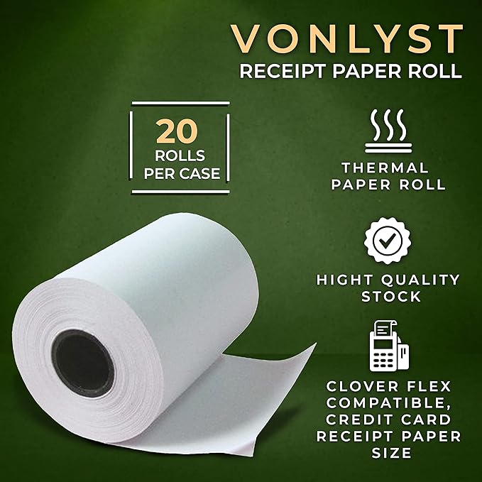 Thermal Paper Roll for Clover Flex Receipt Paper 2 1/4 x 55 - Image 5