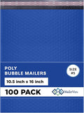 Royal Blue 10.5x16 Inch Large Poly Bubble Mailers #5 | Padded Envelopes by MAILERVIEW