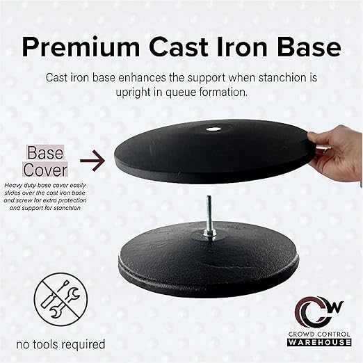 Crowd Control Warehouse CCW Set of 2 Dual Retractable Belt Barrier Stanchion - Image 6