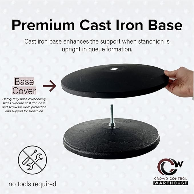Crowd Control Warehouse CCW Set of 2 Dual Retractable Belt Barrier Stanchion - Image 6
