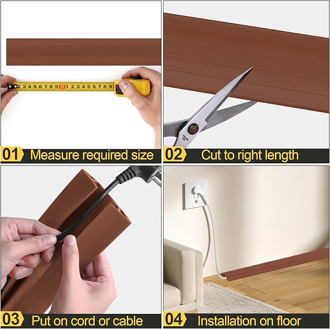 MYFAMIREA 4FT Floor Cord Cover Heavy Duty Cable Cover Protector - Image 5