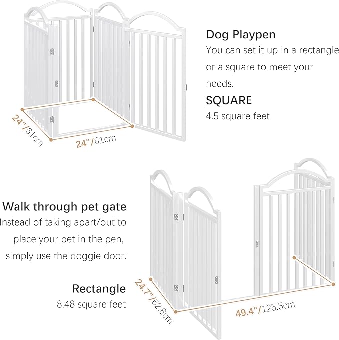 BHG Metal No-Assembly Freestanding Dog Gate - Image 5