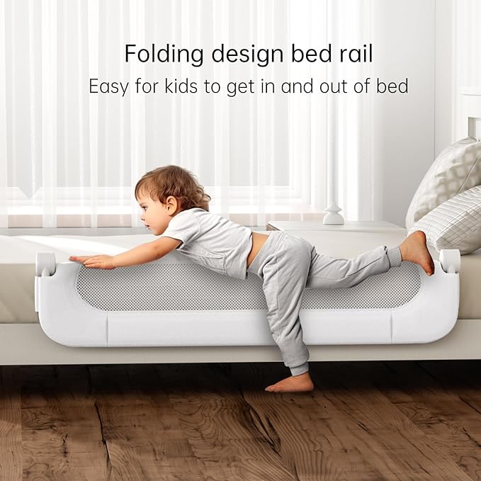 Folding Bed Rail for Toddlers, Baby Bed Rail Guard - Image 3