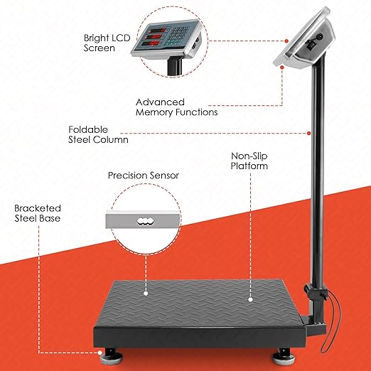 Houseables Industrial Scale, Platform Scale, 600 LB, Weight Machine - Image 3