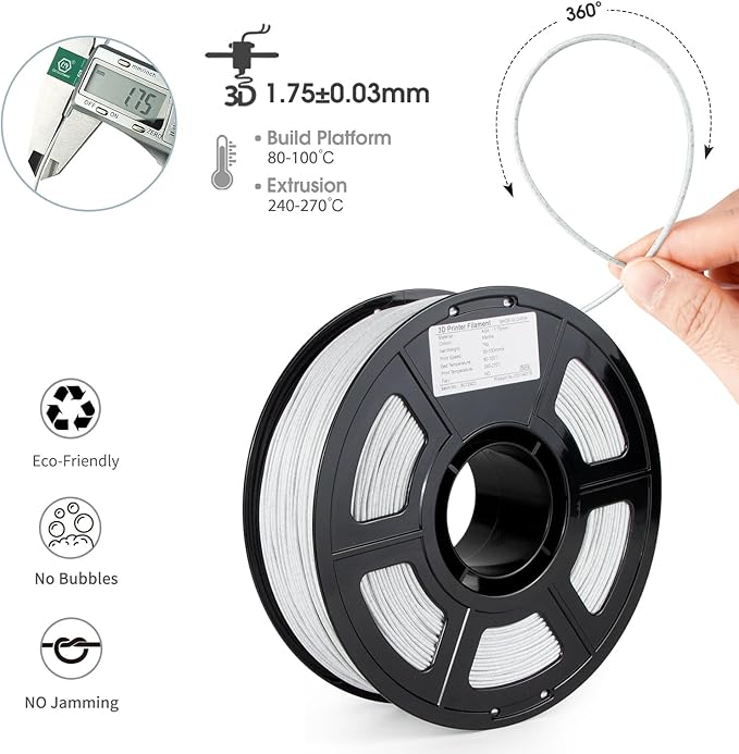iSANMATE ASA Filament 1.75mm Marble 1KG, UV & Weather Resistant 3D Printer - Image 2