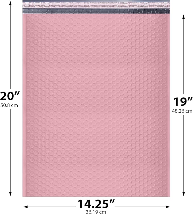 Light Pink Extra Large Poly Bubble Mailers 14.25x20 inch #7 | Self Seal Large - Image 2