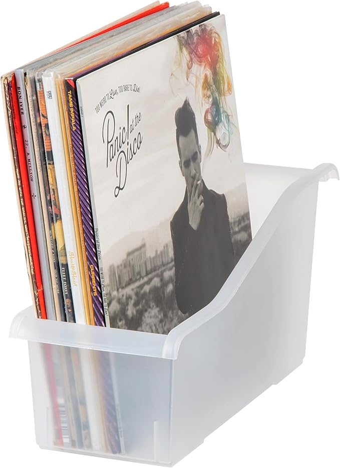 IRIS USA Plastic Book Bin Magazine Holder, Vertical Standing Connecting - Image 8