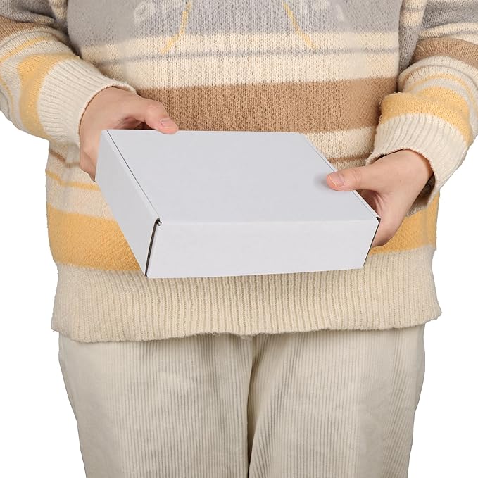 PHAREGE 8x6x2 Inch Shipping Boxes 50 Pack White, Tab Lock Tuck Top Mailer Boxes - Image 4