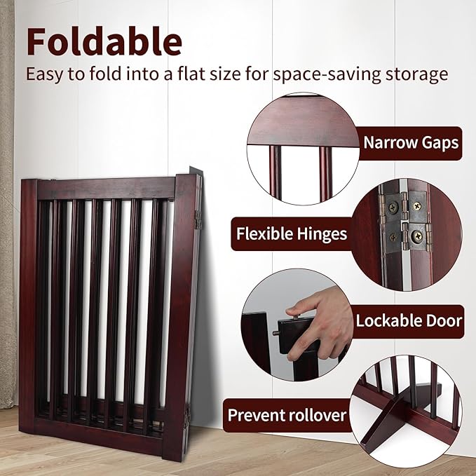 Wooden Freestanding Pet Gate, Pet Gate - Image 5