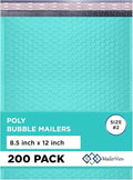 Teal Poly Bubble Mailers 8.5x12 inch #2 | Self Seal Padded Envelopes | by MAILERVIEW