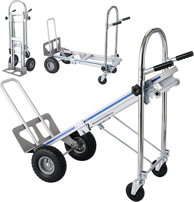 3 in 1 Convertible Hand Truck Dolly, Heavy-Duty Aluminum Hand Truck, 1000 lb by SHZOND