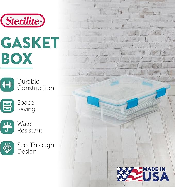 Sterilite 4-Pack Gasket Box, Weather-Resistant Storage Bins - Image 3