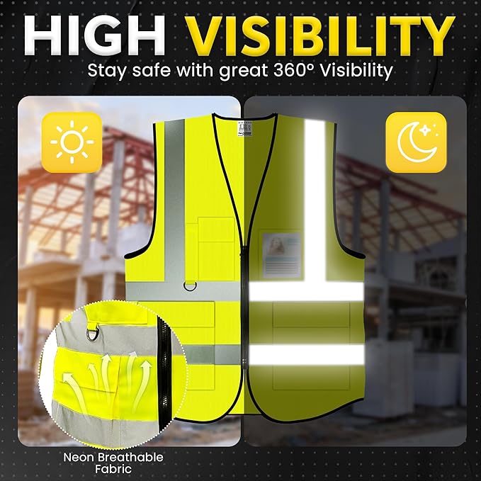 PeerBasics Safety Vest 10 Pack, ANSI Class 2, Reflective, - Image 4