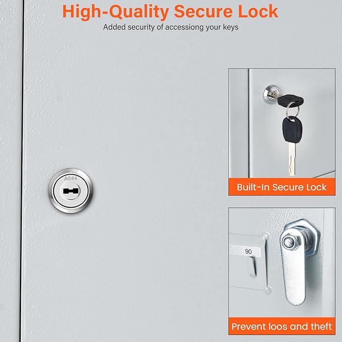 100 Keys White Key Cabinet, Anti-Theft Key Lock Box - Image 7