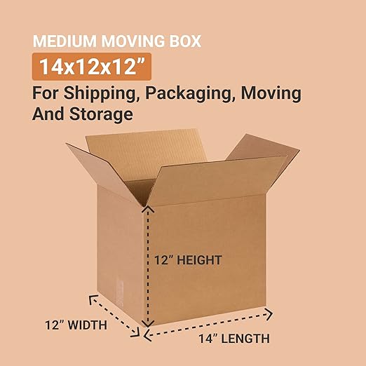 AVIDITI 14 x 12 x 12 Corrugated Cardboard Boxes, Medium 14"L x 12"W x 12"H - Image 2