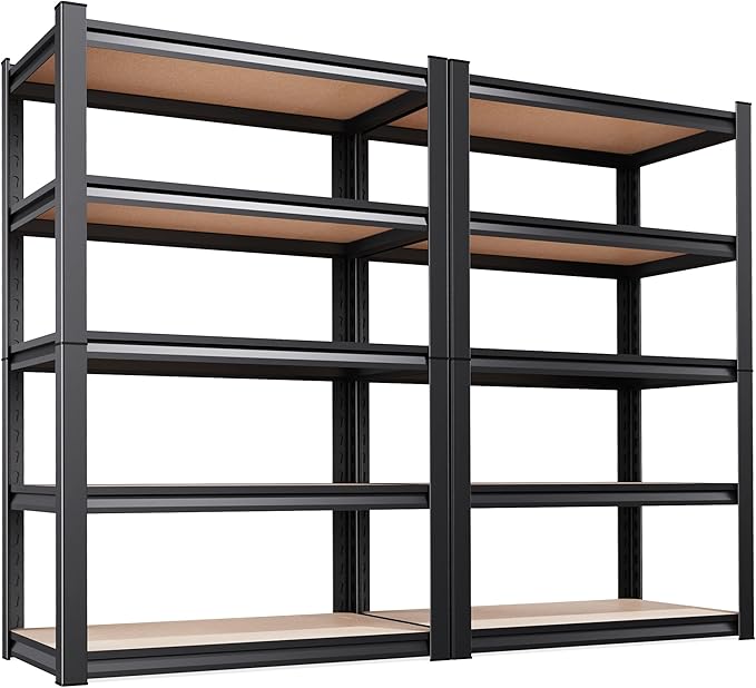71"H Garage Shelving-5 Tier Garage Storage Shelves, Adjustable Heavy Duty Metal by Unknown
