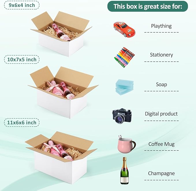 Eupako 30 Pack Small Shipping Boxes Assorted Sizes, Cardboard Boxes - Image 2