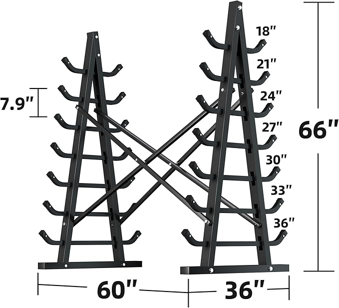 7-Tier Horizontal Storage Rack, Heavy-Duty Freestanding Steel Horizontal Bar - Image 2