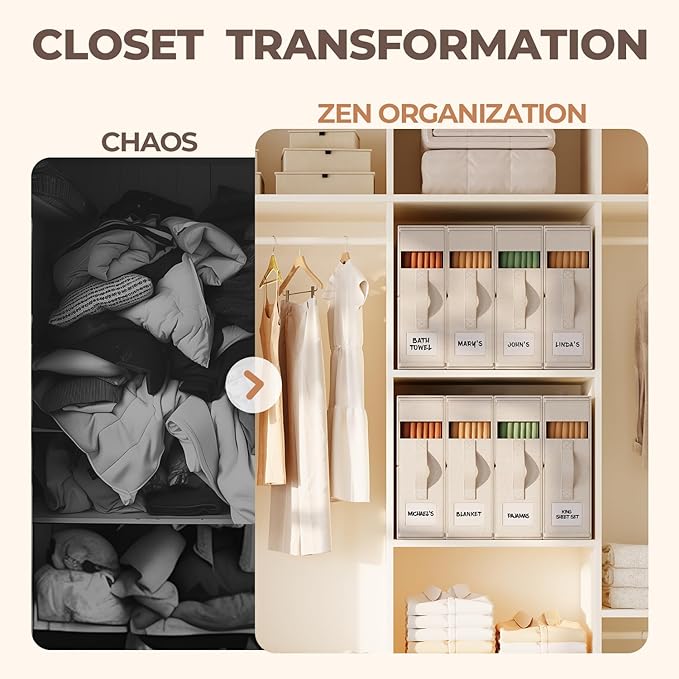 12Pack Linen Sheet Organizers for Linen Closet - Image 4