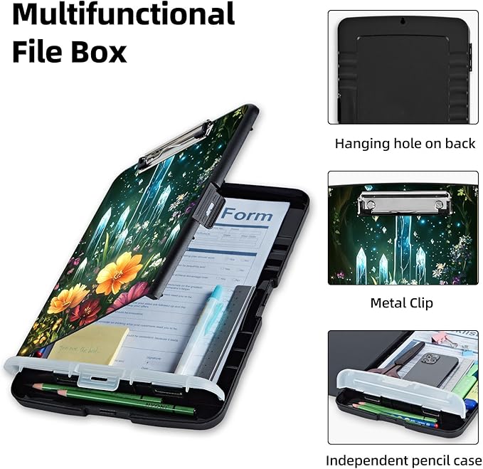 Clipboard with Storage Box & Pen Holder, Heavy Duty Clip Boards 8.5x11 - Image 3
