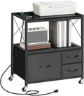 File Cabinet with Charging Station, 3 Drawer Lateral Filing Cabinet by MAHANCRIS