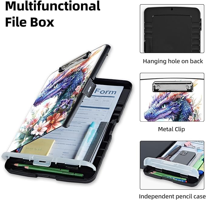 Clipboard with Storage Box & Pen Holder, Heavy Duty Clip Boards 8.5x11 - Image 3