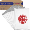 Fuxury Poly Mailers 12x15.5" 500Pcs Bulk White Shipping Bags by Fuxury