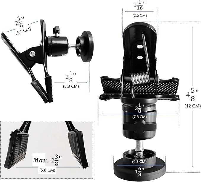 Heavy Duty Magnetic Clips with 2 Inch Opening, 360 Degree Rotating Magnets - Image 2