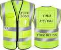 BeautyWill Custom Safety Vest Logo Class 2 High Visibility Reflevtive Vest by BeautyWill