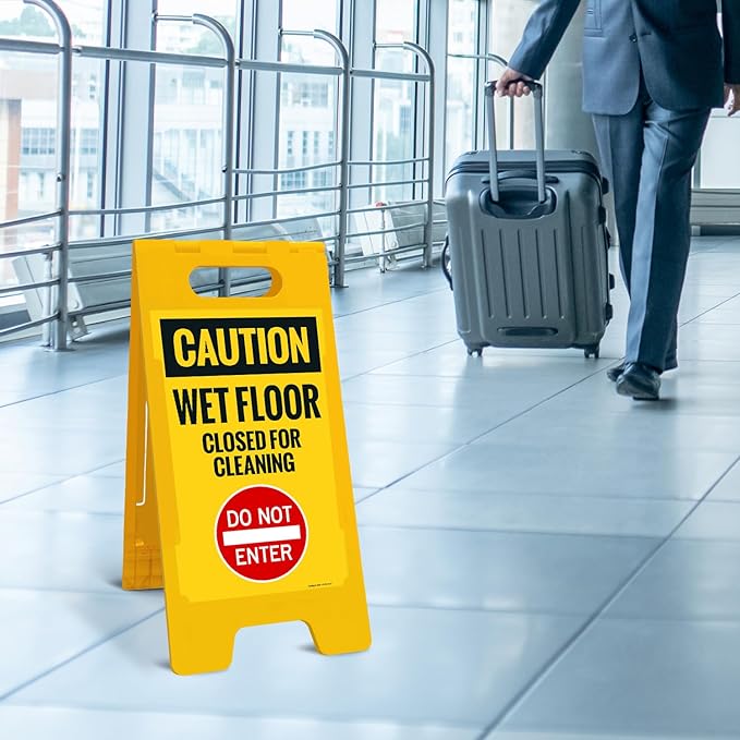 Caution Wet Floor Closed for Cleaning Do Not Enter Sidewalk Sign Kit, 10x16 - Image 2