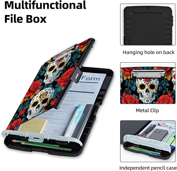 Clipboard with Storage Box & Pen Holder, Heavy Duty Clip Boards 8.5x11 - Image 3