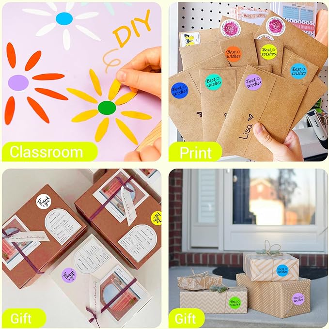 1 Inch Circle Dot Stickers 1000 PCS Color Coding Thermal Labels Dots Writable - Image 5