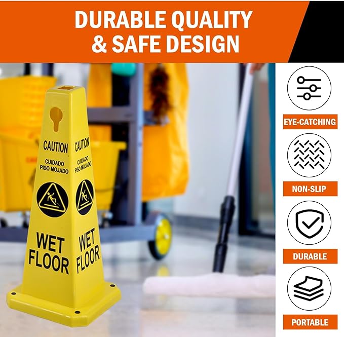 26.5" Caution Cones, 4-Sided Visible Safety Signs - Image 5