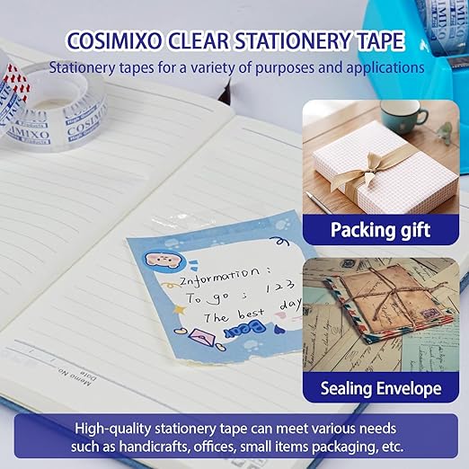 COSIMIXO 24Rolls Crystal Clear Tape Refills - Image 5