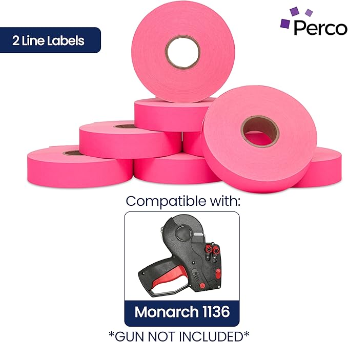 Perco Fuorescent Pink Pricing Labels - Image 2