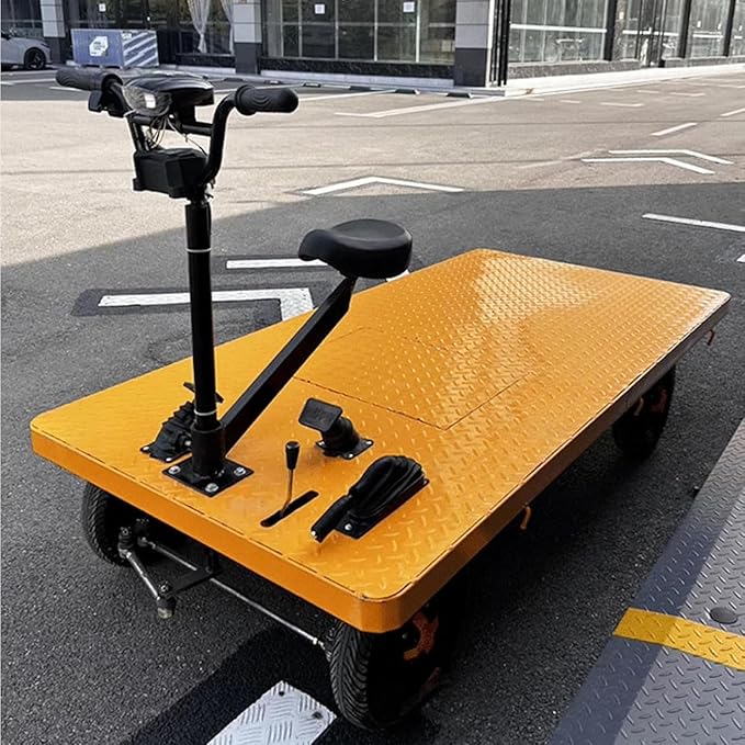 Electric Foldable Platform Truck 600Kg Capacity Steel Push Cart Portable - Image 2